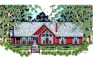 Country Exterior - Front Elevation Plan #42-371