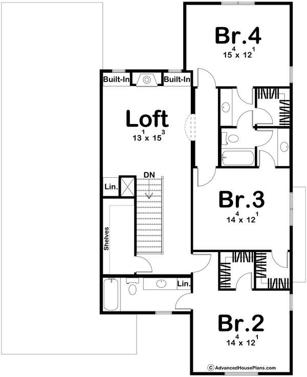Dream House Plan - Modern Floor Plan - Upper Floor Plan #455-658
