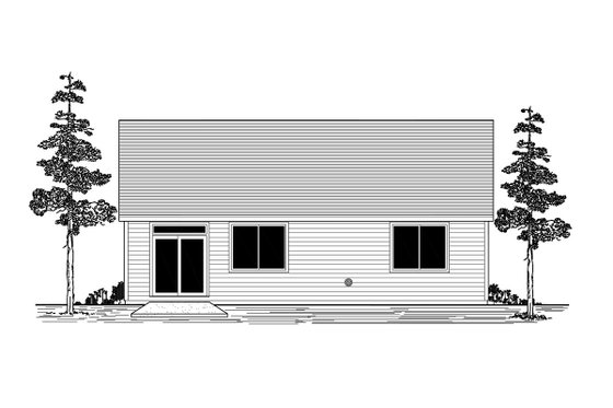 Exterior - Rear Elevation for Craftsman House Plan #53-661 - 3 bed, 2 bath