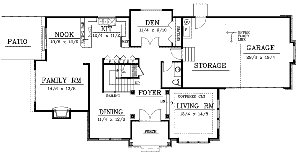 Traditional Floor Plan - Main Floor Plan #100-411