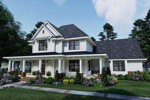 Exterior - Front Elevation 3 for Farmhouse House Plan #120-261 - 3 bed, 2.5 bath
