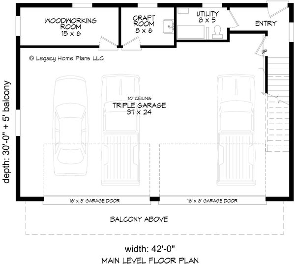 Beach Floor Plan - Main Floor Plan #932-1088