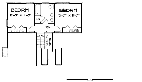 Farmhouse Floor Plan - Upper Floor Plan #75-105