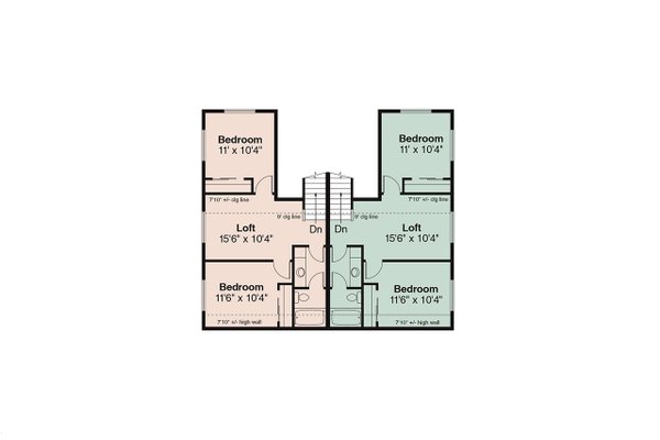 Home Plan - Floor Plan - Upper Floor for Craftsman House Plan #124-1473 - 6 bed, 4.5 bath