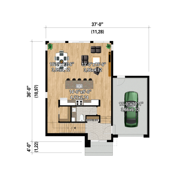 Modern Floor Plan - Main Floor Plan #25-5026