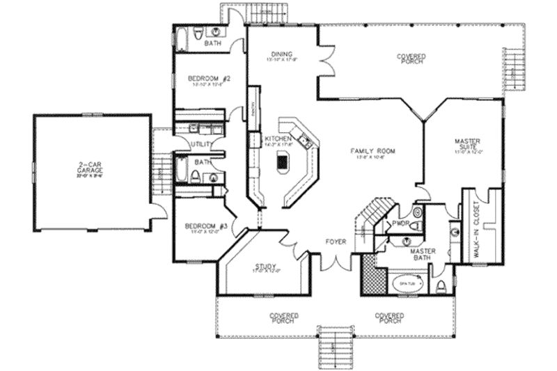 Log Style House Plan - 3 Beds 4 Baths 2688 Sq/Ft Plan #115-160 ...