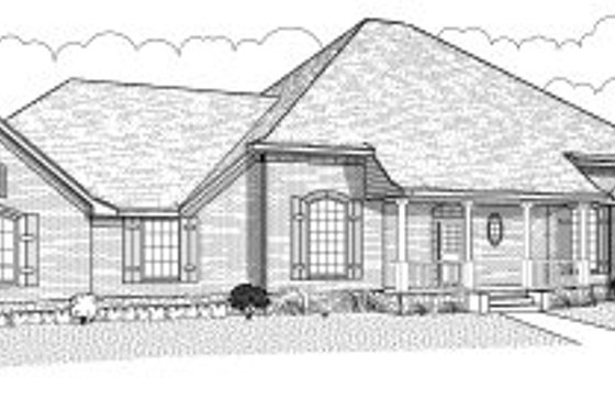 Exterior - Front Elevation for Traditional House Plan #65-358 - 4 bed, 4 bath
