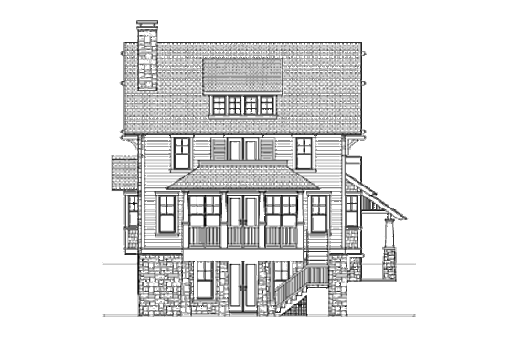 Exterior - Rear Elevation for Craftsman House Plan #426-8 - 4 bed, 3.5 bath