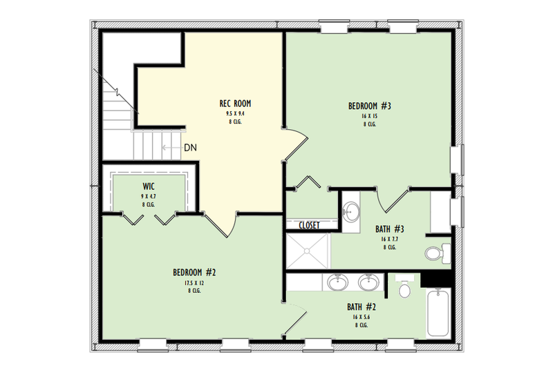 Home Plan - Floor Plan - Upper Floor for Farmhouse House Plan #1092-17 - 3 bed, 3.5 bath