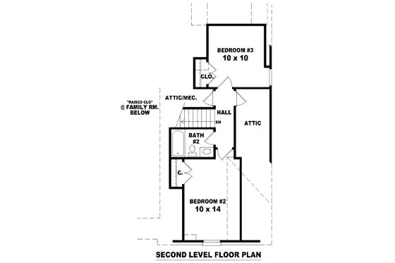 Floor Plan - Upper Floor for Traditional House Plan #81-13618 - 3 bed, 2.5 bath