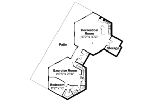 Floor Plan - Lower Floor House Plan #124-642 - 3 bed, 3.5 bath