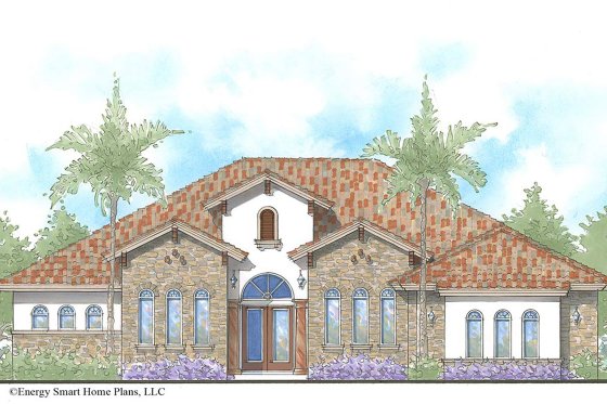 Exterior - Front Elevation 7 for Mediterranean House Plan #938-90 - 4 bed, 3 bath