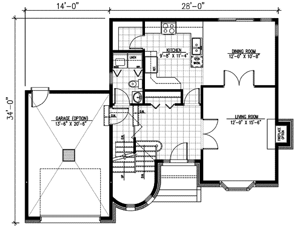 European Floor Plan - Main Floor Plan #138-146