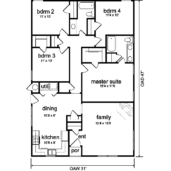 Dream House Plan - Cottage Floor Plan - Main Floor Plan #84-105