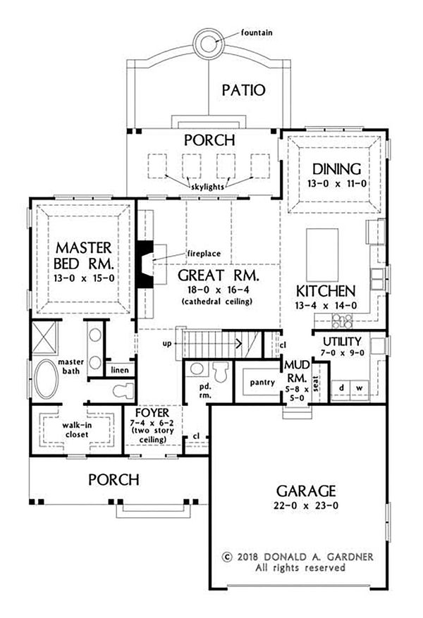 Craftsman Floor Plan - Main Floor Plan #929-1082