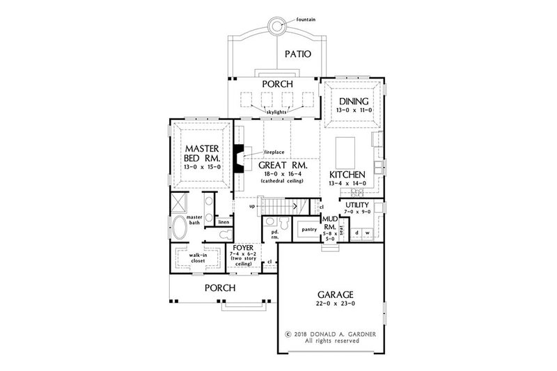 Home Plan - Floor Plan - Main Floor for Craftsman House Plan #929-1082 - 3 bed, 2.5 bath