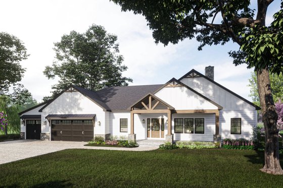 Exterior - Front Elevation for Craftsman House Plan #49-290 - 2 bed, 2 bath