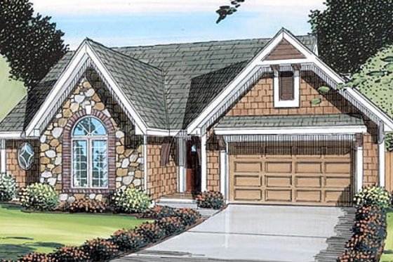 Exterior - Front Elevation for European House Plan #312-259 - 3 bed, 2 bath