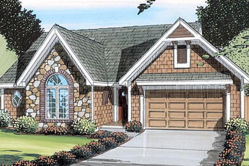 European Style House Plan - 3 Beds 2 Baths 1674 Sq/Ft Plan #312-259