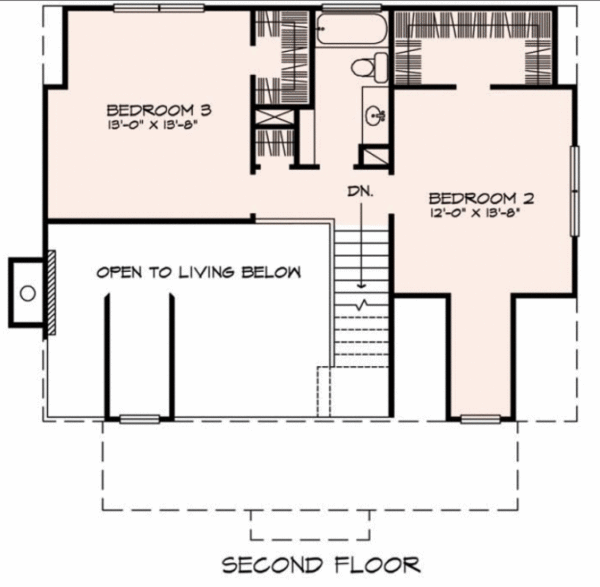 Cottage Floor Plan - Upper Floor Plan #140-123