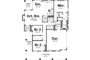 Southern Style House Plan - 3 Beds 2 Baths 1653 Sq/Ft Plan #455-546 Floor 