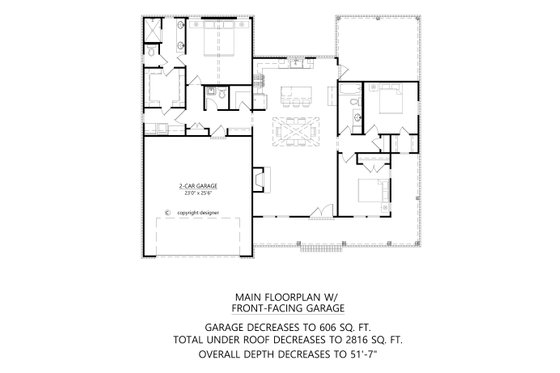 Floor Plan - Lower Floor 1 for Farmhouse House Plan #1074-115 - 3 bed, 2.5 bath