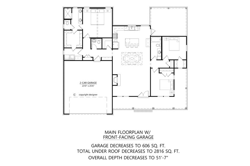 Architectural House Design - Floor Plan - Lower Floor 1 for Farmhouse House Plan #1074-115 - 3 bed, 2.5 bath
