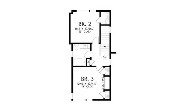 Contemporary Floor Plan - Upper Floor Plan #48-1155