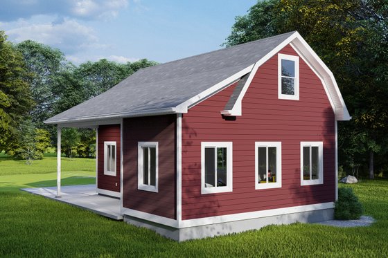 Exterior - Rear Elevation for European House Plan #1060-124, 0 bath