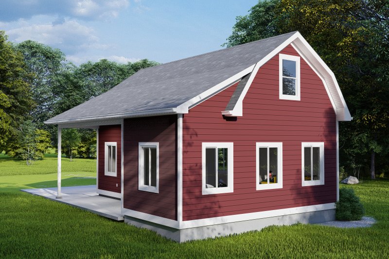 House Blueprint - Exterior - Rear Elevation for European House Plan #1060-124, 0 bath