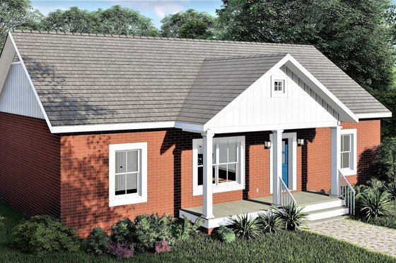 Exterior - Front Elevation 4 for Ranch House Plan #44-228 - 3 bed, 2 bath