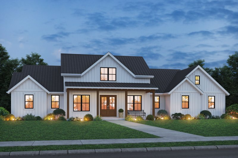 House Blueprint - Farmhouse Exterior - Front Elevation Plan #48-1186