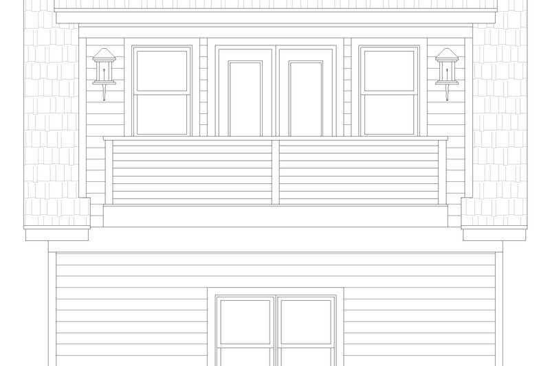 House Blueprint - Exterior - Rear Elevation for Southern House Plan #932-1340, 0 bath