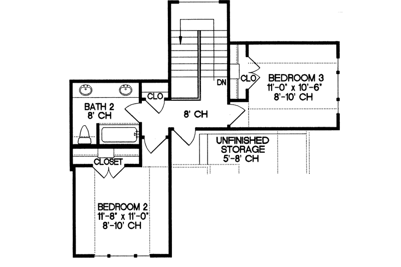 Home Plan - Floor Plan - Upper Floor for Traditional House Plan #20-612 - 3 bed, 2.5 bath