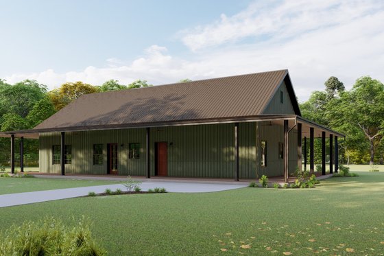 Exterior - Other Elevation 3 for Barndominium House Plan #1092-20 - 3 bed, 2 bath