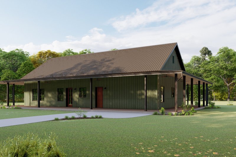 Architectural House Design - Exterior - Other Elevation 3 for Barndominium House Plan #1092-20 - 3 bed, 2 bath