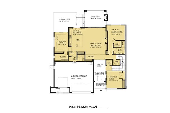 Floor Plan - Main Floor for Contemporary House Plan #1066-56 - 5 bed, 5.5 bath
