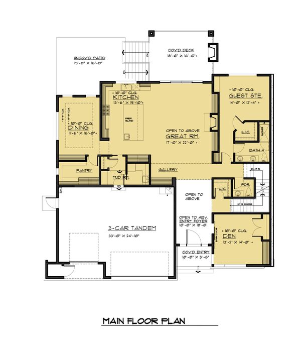 Home Plan - Contemporary Floor Plan - Main Floor Plan #1066-56