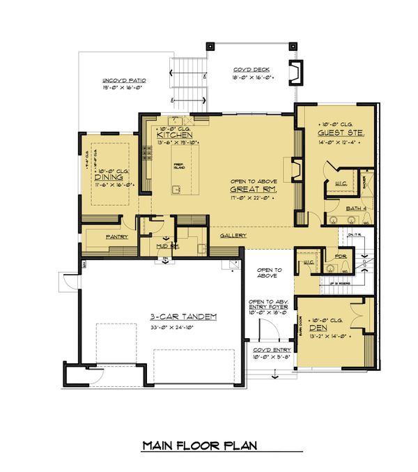 Dream House Plan - Contemporary Floor Plan - Main Floor Plan #1066-56