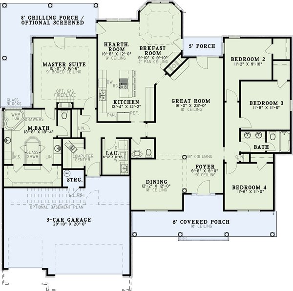 House Blueprint - Traditional Floor Plan - Main Floor Plan #17-177