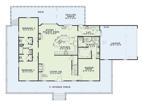 Architectural House Design - Farmhouse Floor Plan - Main Floor Plan #17-415