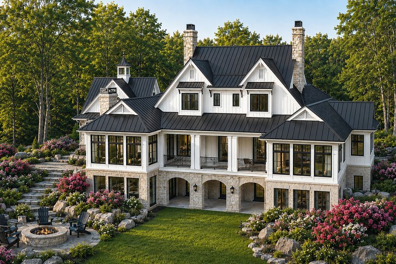 Dream House Plan - Exterior - Rear Elevation for Farmhouse House Plan #928-445 - 4 bed, 4.5 bath