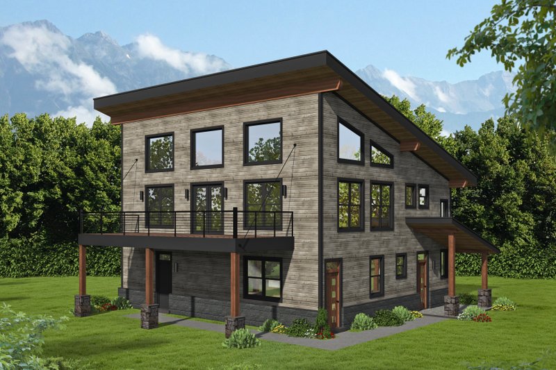 House Blueprint - Contemporary Exterior - Front Elevation Plan #932-556