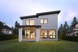 Exterior - Rear Elevation for Contemporary House Plan #1066-228 - 4 bed, 2.5 bath