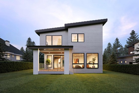 Exterior - Rear Elevation for Contemporary House Plan #1066-228 - 4 bed, 2.5 bath