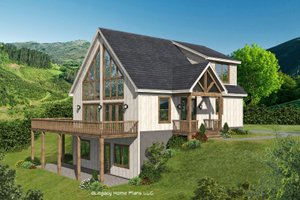 Southern Exterior - Front Elevation Plan #932-795