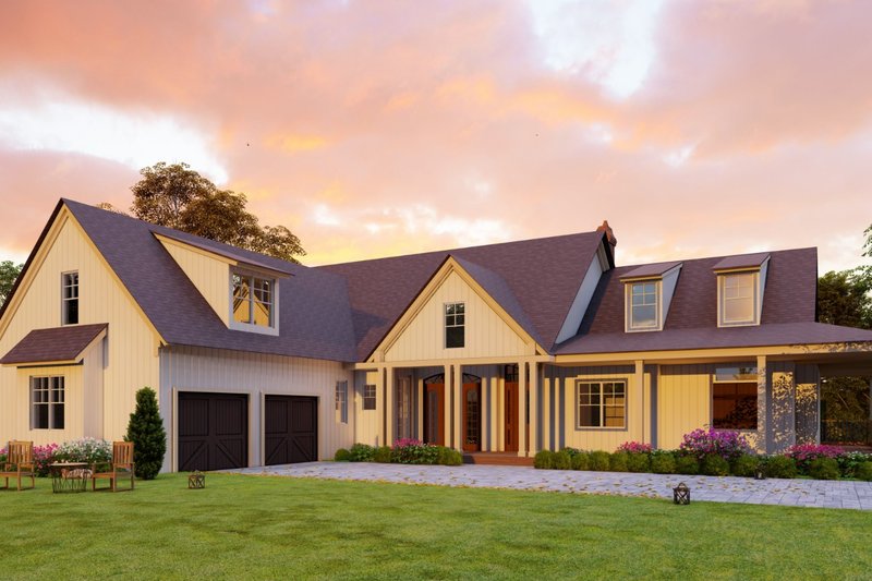 House Blueprint - Exterior - Front Elevation 5 for Traditional House Plan #54-427 - 5 bed, 4.5 bath