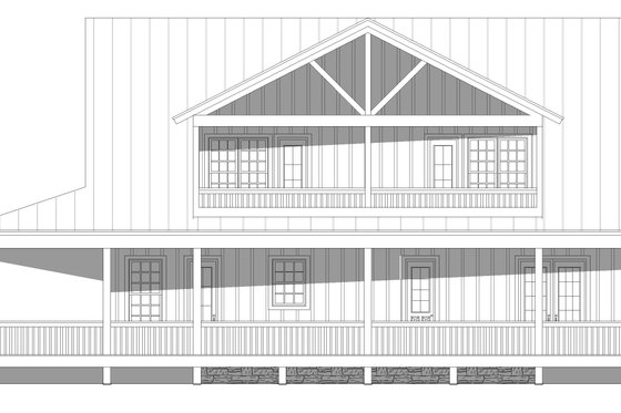 Exterior - Rear Elevation for Cottage House Plan #932-635 - 3 bed, 3.5 bath
