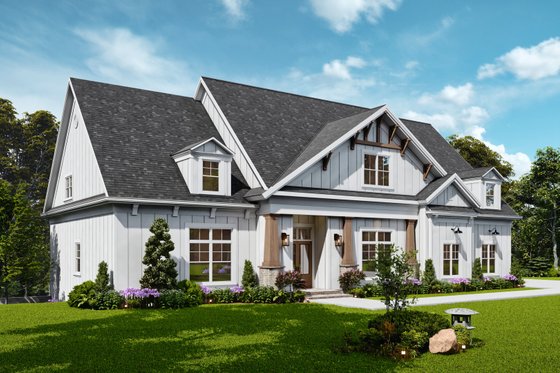Exterior - Front Elevation 4 for Farmhouse House Plan #119-459 - 4 bed, 4.5 bath