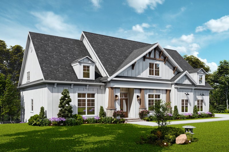 Architectural House Design - Exterior - Front Elevation 4 for Farmhouse House Plan #119-459 - 4 bed, 4.5 bath
